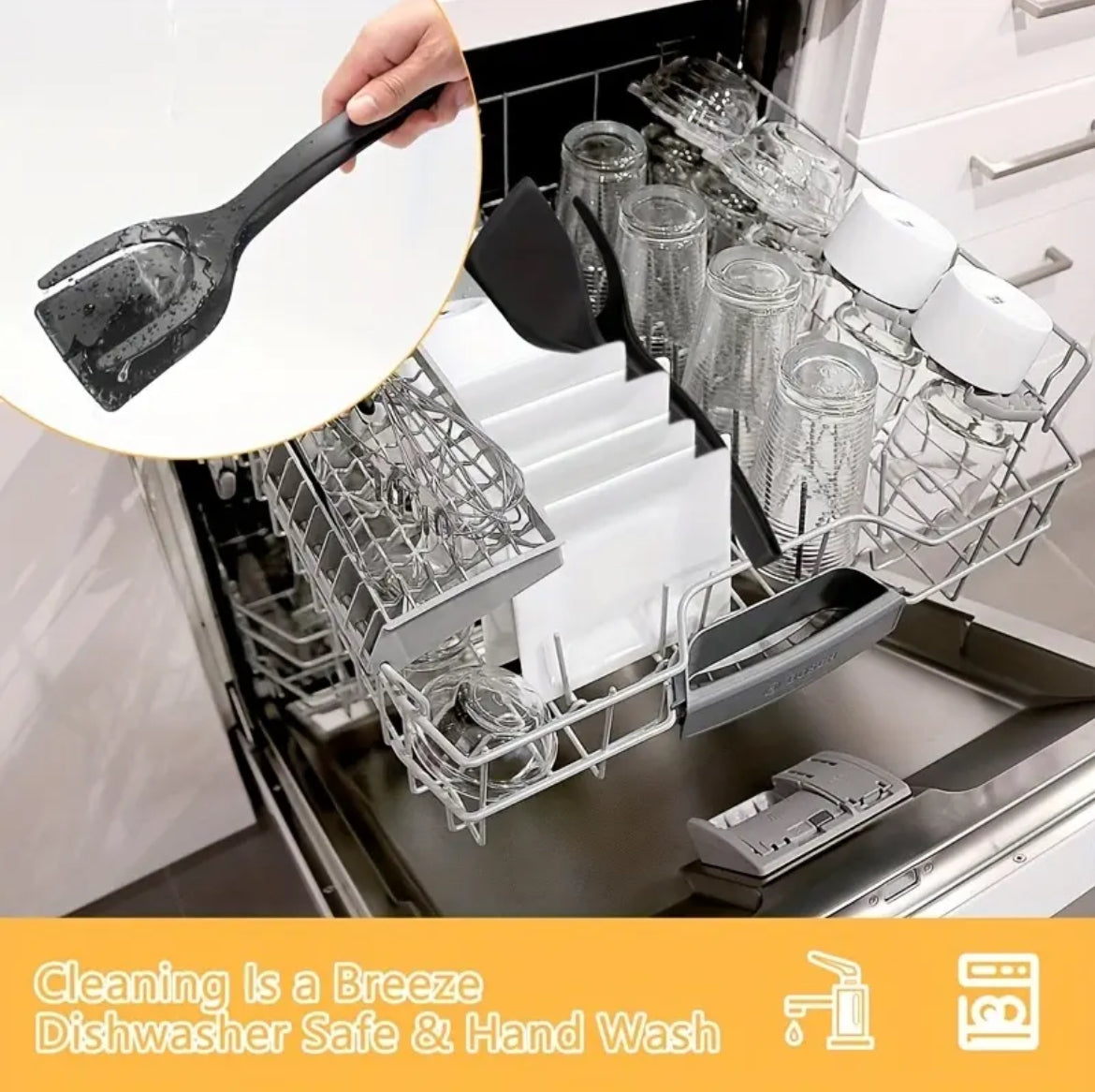 2 in 1 Spatula & Tongs Flip, Grip & Serve with Ease