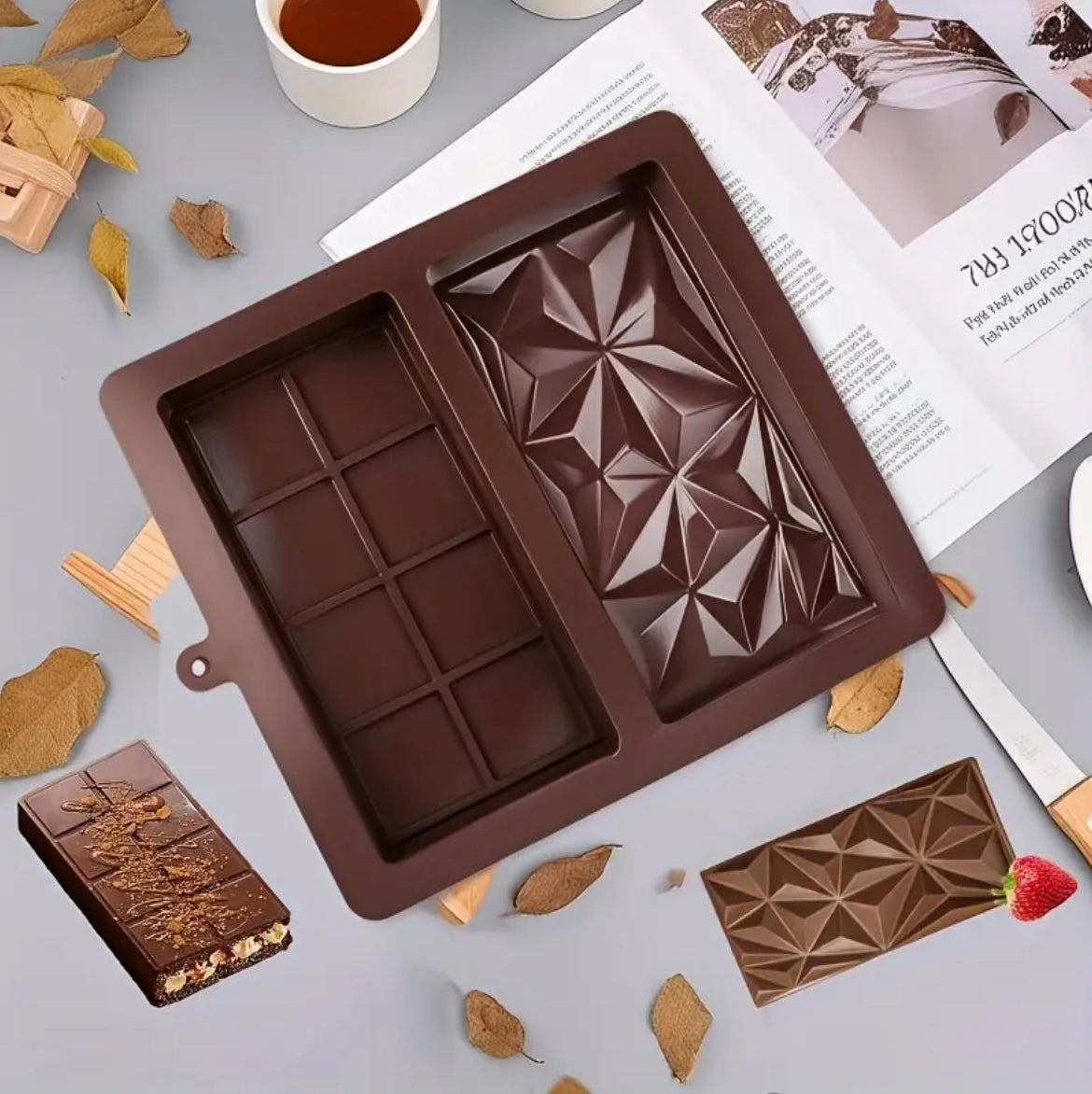 TikTok Viral 🍫 DIY Chocolate Bar Mold – Make Stunning Chocolates at Home